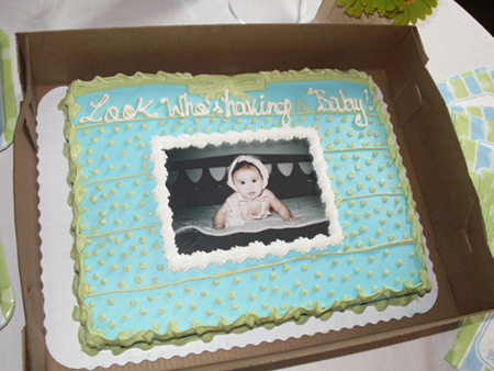 boy baby shower cake. For games we played (of course) the "can't say baby" 