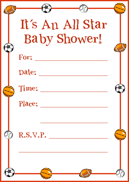 sports theme baby shower games