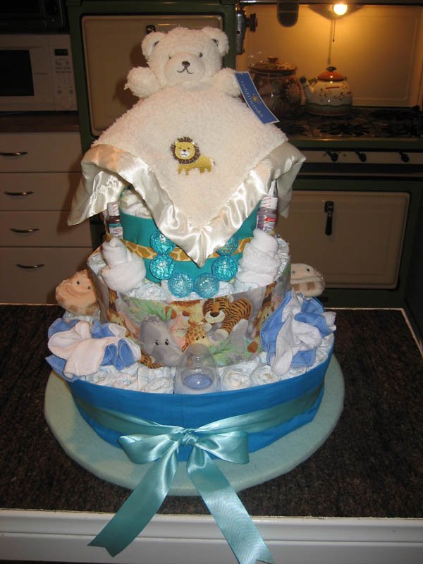 jungle animals diaper cake