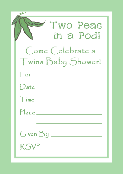 peas in a pod invitation