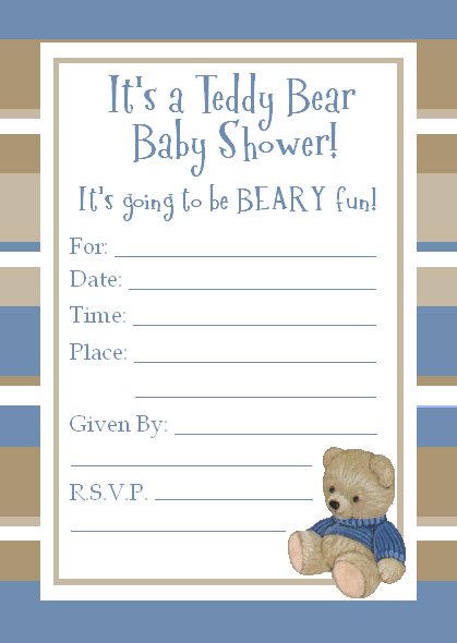 teddy bear invitations