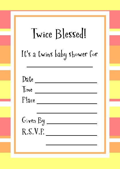 twins baby shower invitation